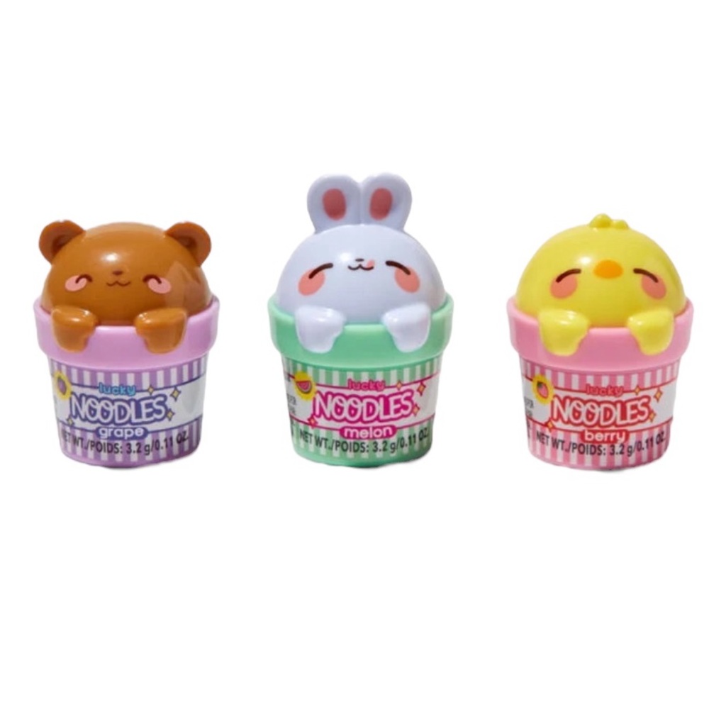 Lucky Noodles Critter Lip Gloss Pot Set - 3 Pack